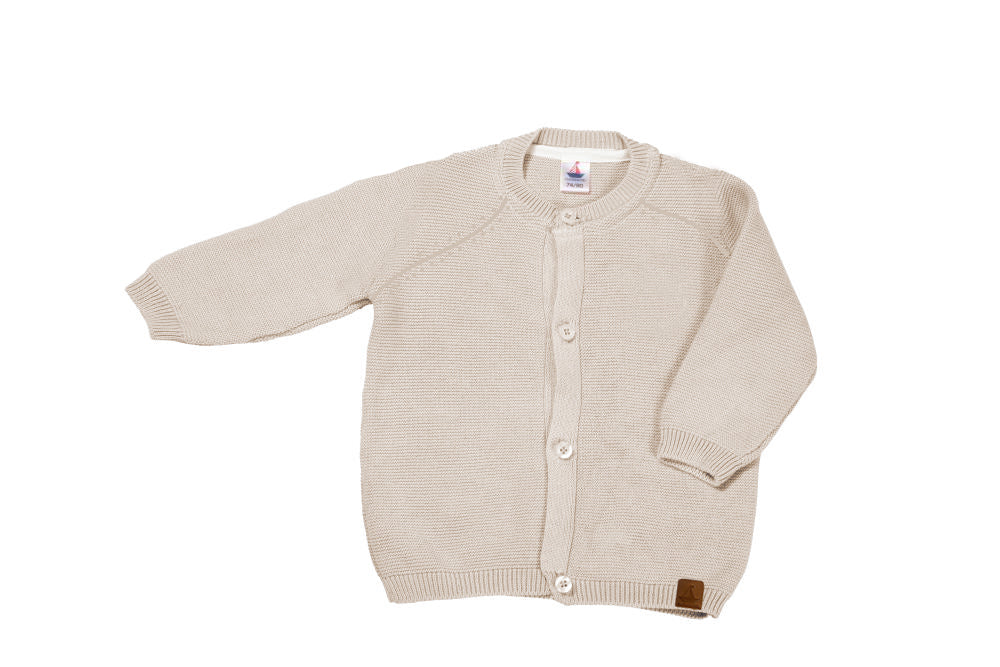 Strickjacke für Babys, Sandfarben, 100% Baumwolle