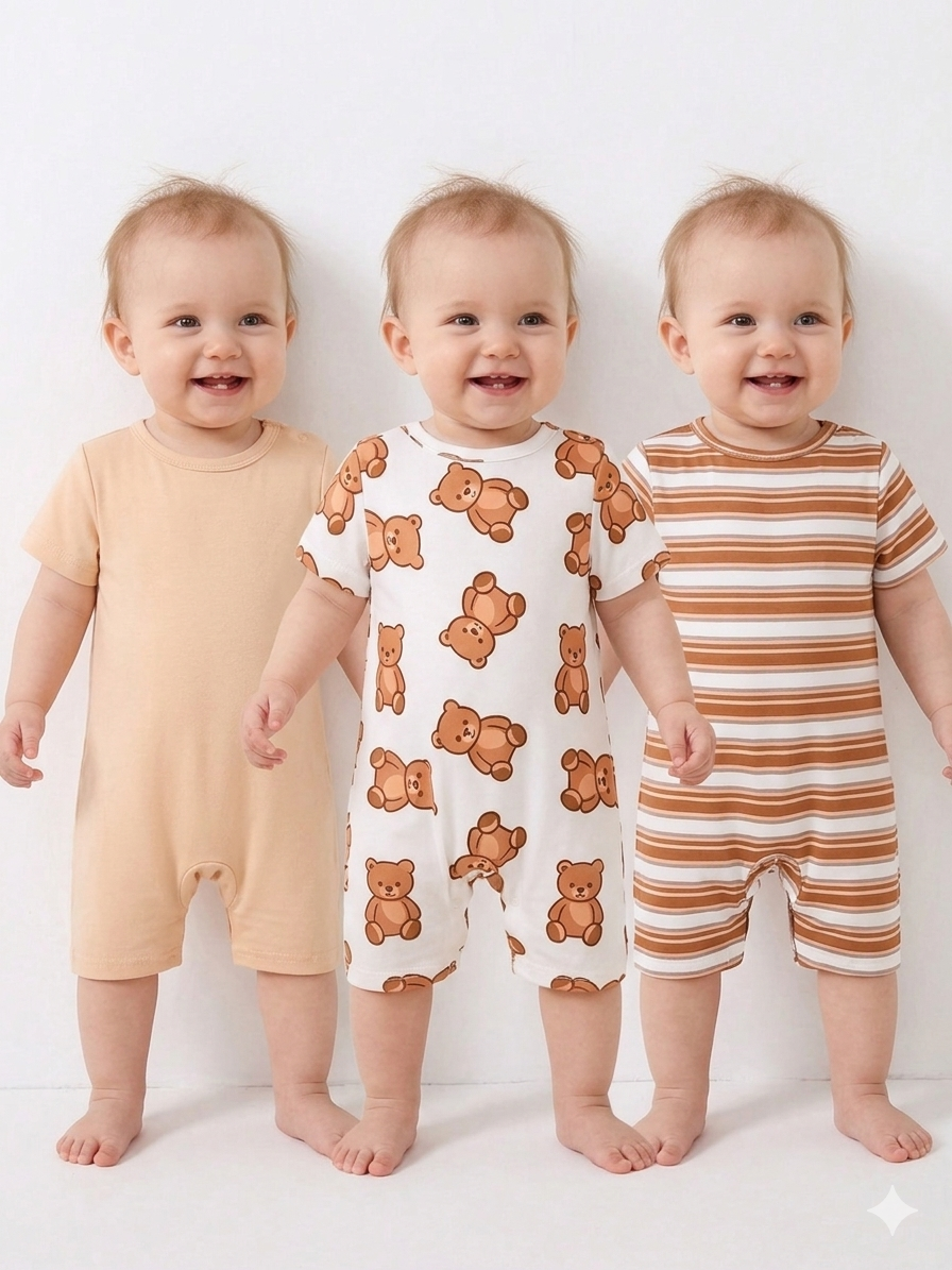 3-teiliges Baby-Jungen Set „Abenteuerbär“