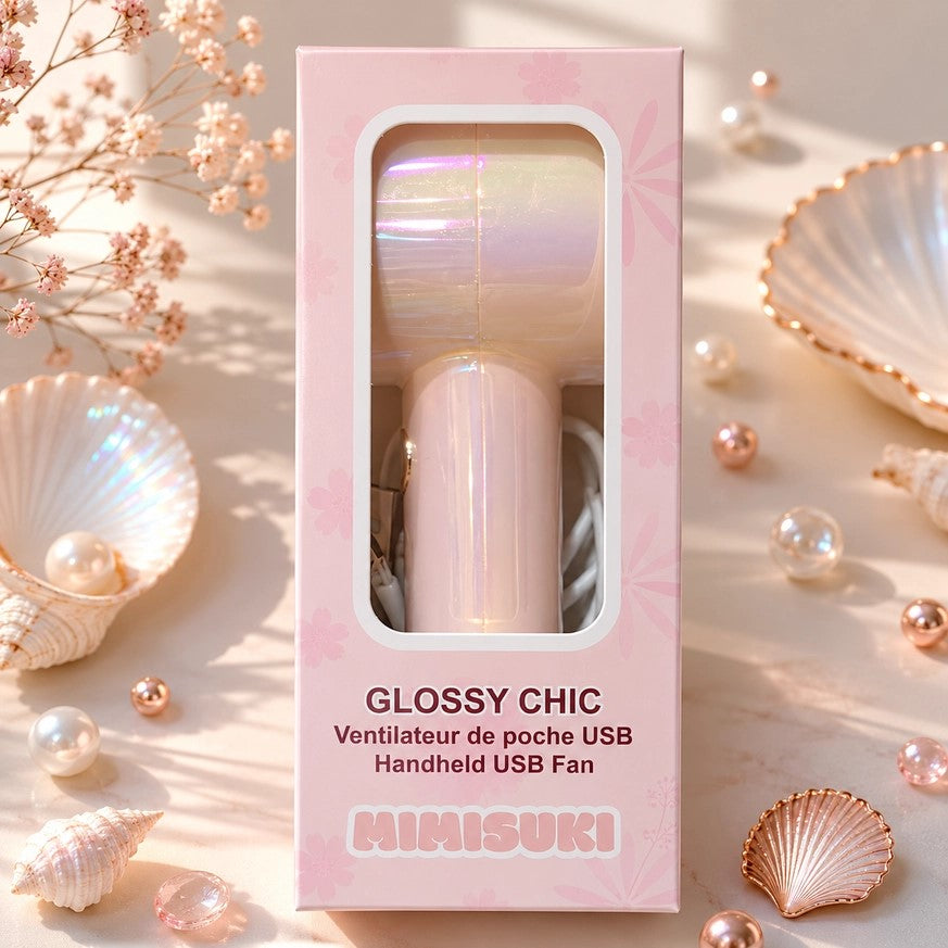 MIMISUKI Glossy Chic Mini Ventilator USB Holographisch mit LED
