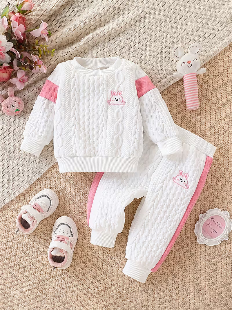 Warmes 2-teiliges Jacquard-Strukturstoff-Set für Herbst/Winter