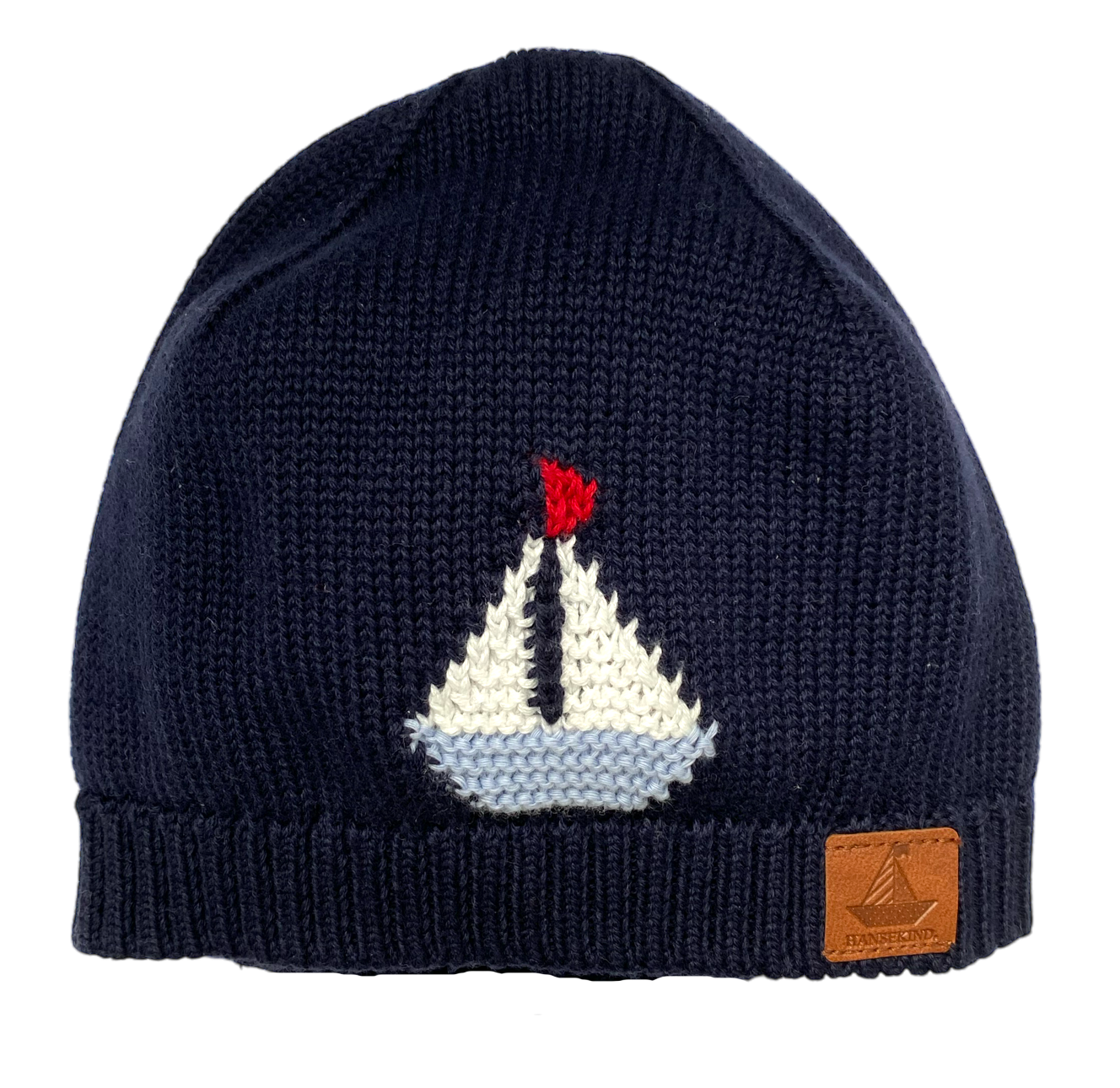 Strickmütze mit Schiff, navy