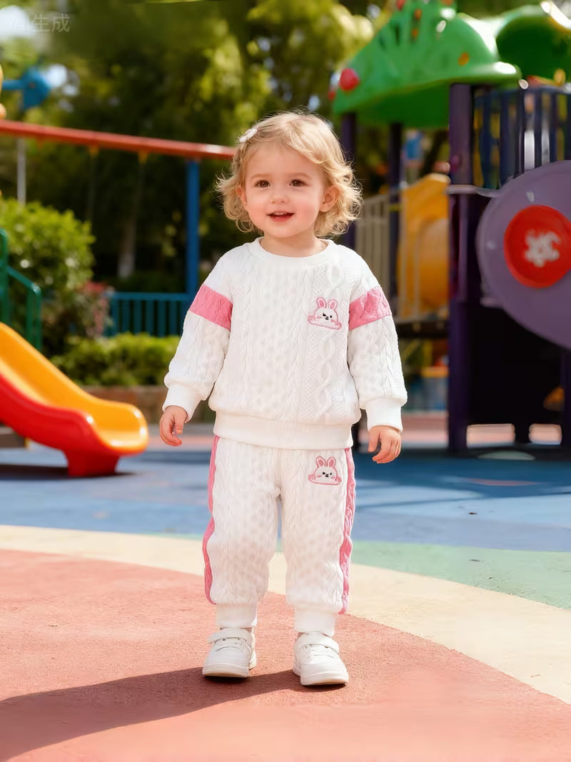 Warmes 2-teiliges Jacquard-Strukturstoff-Set für Herbst/Winter