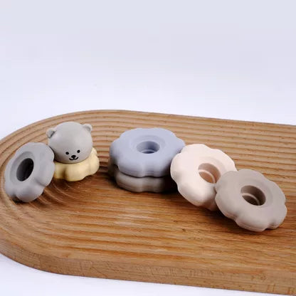 Silikon-Stapelturm Bär, BPA-frei, Mehrfarbig, Stapelspielzeug für Babys